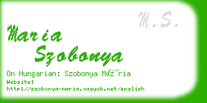 maria szobonya business card